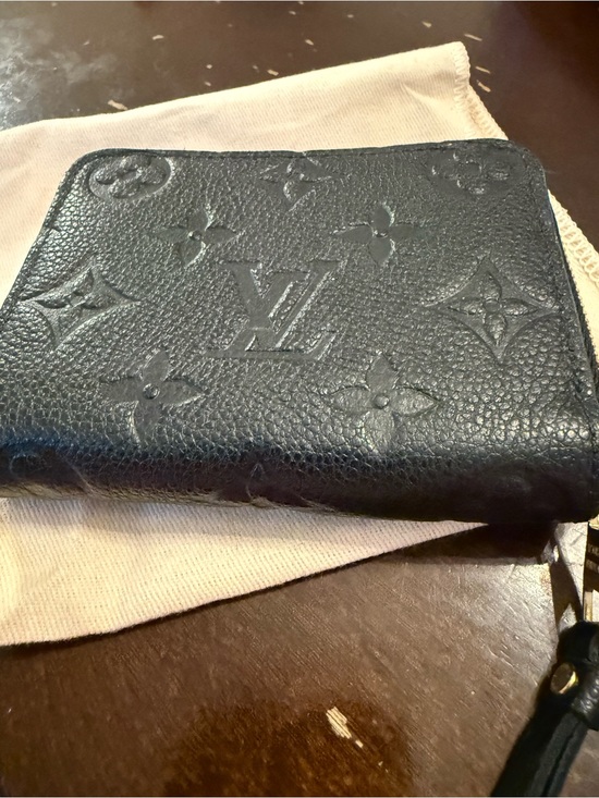 Louis Vuitton Handbags - Louis Vuitton Black Leather Zip Key Pouch with Gold Hardware